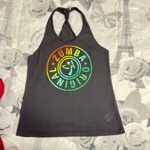 Zumba Fitness Charcoal Tank with Rainbow Logo